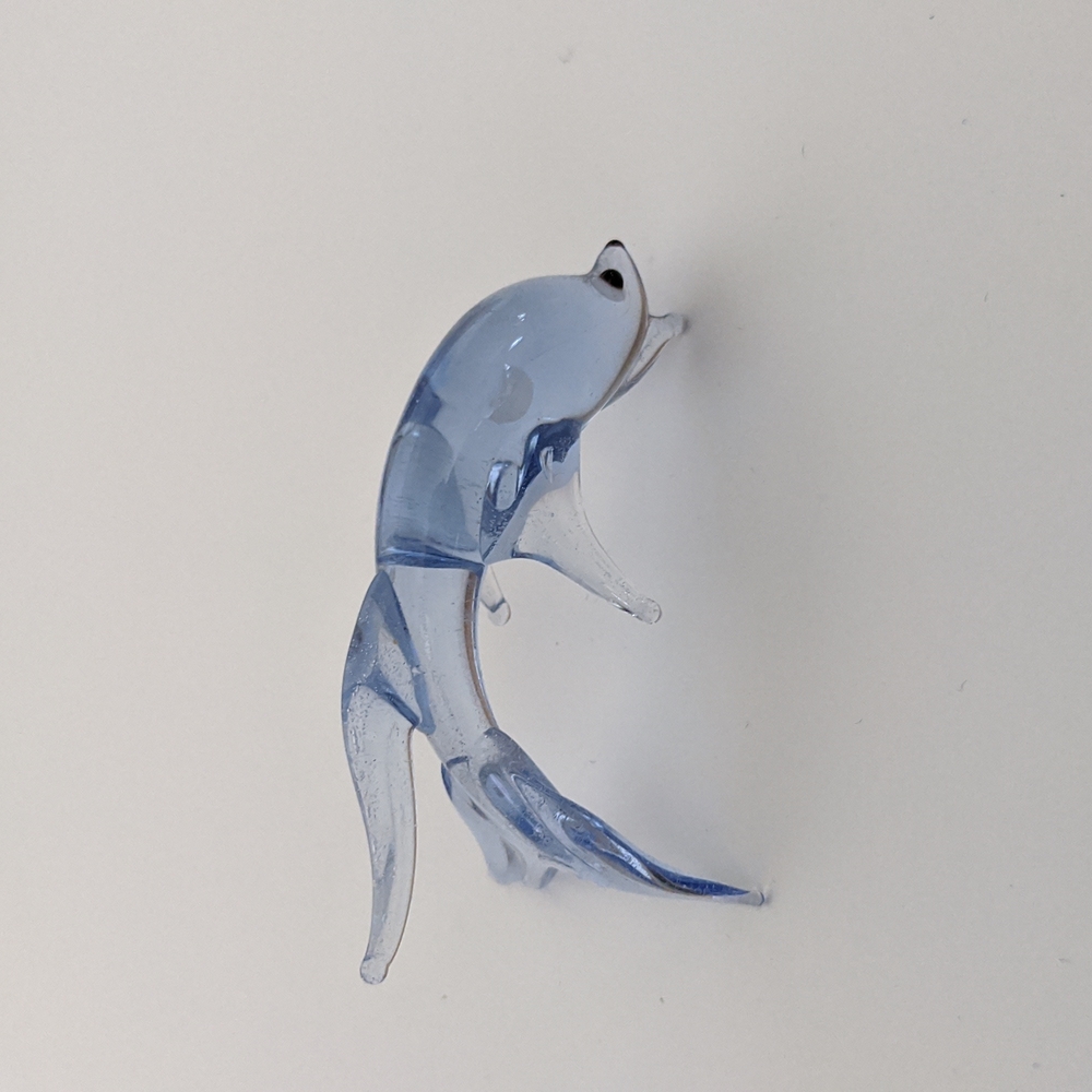 Hand blown glass dolphin